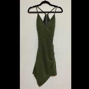 V-Neck Wrap Asymmetrical Dress